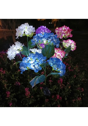 Mufunye Beyaz 3 Başlı Gül Desenli Güneş Enerjili Led Feneri - Dış Mekan İçin Su Geçirmez Bahçe Balkon Dekorasyon Aydınlatması