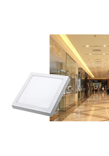 24 Watt Günışığı Sıva Üstü Kare Led  Panel Aydınlatma Armatür Beyaz
