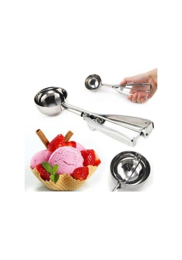 Dondurma Kaşığı Paslanmaz Çelik Çek Bırak Dondurma Kepçesi  Pratik
