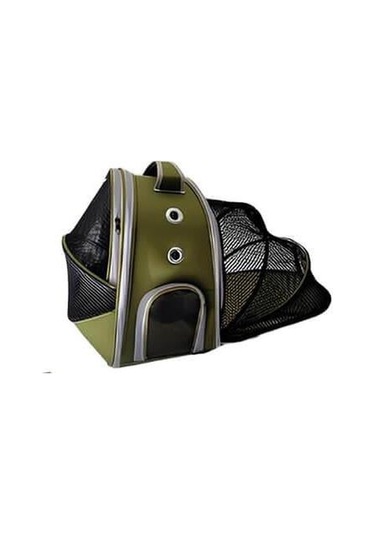 La Vista Yırtılmaz Fileli Paris Pro Genişleyebilen Kedi, Küçük Köpek Sırt Taşıma Çantası Yeşil 32-26-40cm