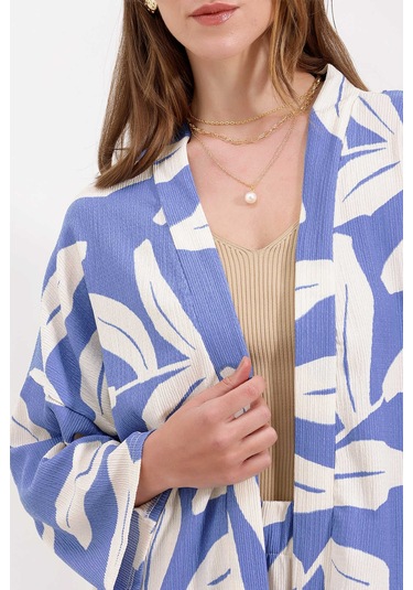 Gabria Desenli Kimono Takım Mavi