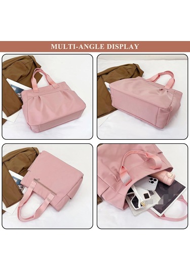 Kadınlar İçin Naylon El Çantası Ve Cüzdan Büyük Rahat Omuz Çantası Seyahat Çantası Moda Basit Çanta Açık Hava Seyahat Çantası, Mor A791 Siyah