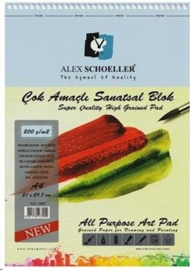 Alex Schoeller Çok Amaçlı 200 G A4 20.li Spiralli Resim Defteri