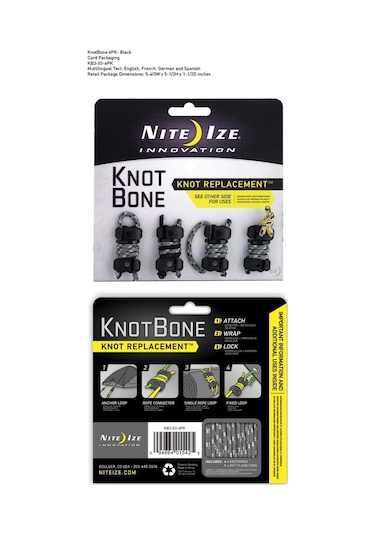 Nite-Ize Knotbone No3 4Pack With  Cord Çok Renkli