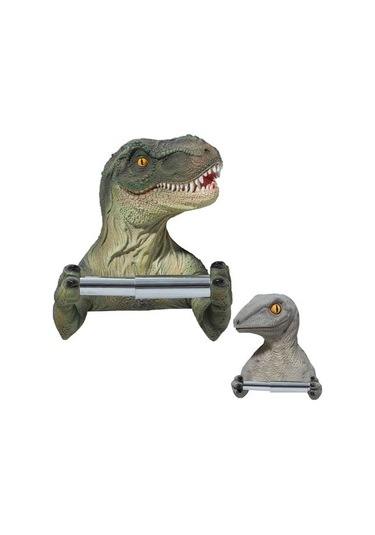 Dinozor Duvara Monte Tuvalet Kağıdı Tutucu Paslanmaz Çelik Doku Tutucu Banyo Kağıt Rulo Raf Duvara Montaj Banyo Ürün Kağıt Tutucular Yeşil 22 x 13.6 x 11.2 CM