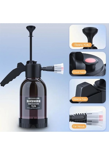 Polham 2 Litre Yüksek Basınçlı Araç Yıkama Köpük Püskürtücü El Pompası, Otomobil, Bahçe, Temizleme Pompası