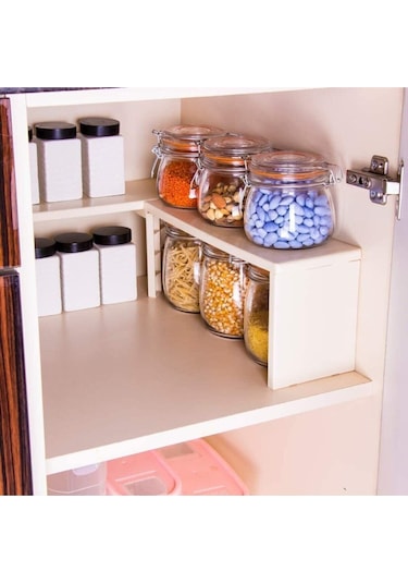 Deco Raf Düzenleyici Organizer 2 Farklı Kullanım Çok Amaçlı Dolap İçi Düzenleyici Beyaz