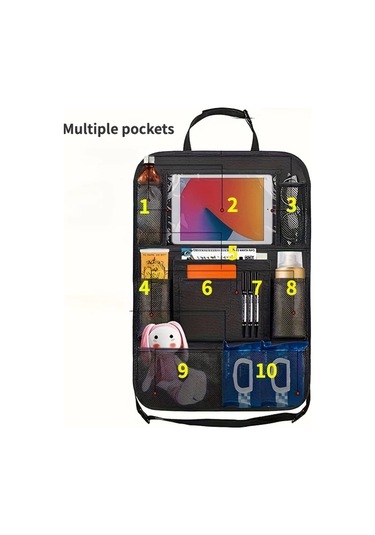 Chuangyinshop Siyah Saklama Çantası Arka Koltuk Bagaj Düzenleyici Çok Cepli Mezuniyet Hediyesi