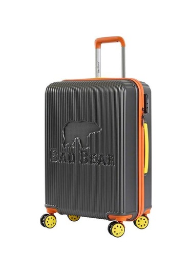 Bad Bear Logo Suitcase 23.01.80.002kg Koyu Gri Orta Boy Tekerlekli Abs Valiz 64 Lt. Koyu Gri