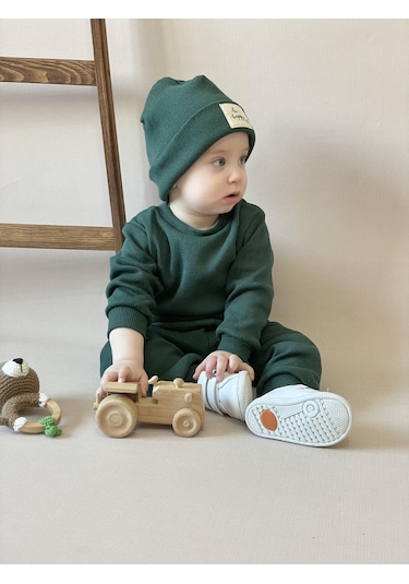 MiaBaby Bereli Üçlü Takım 001 Koyu Yeşil