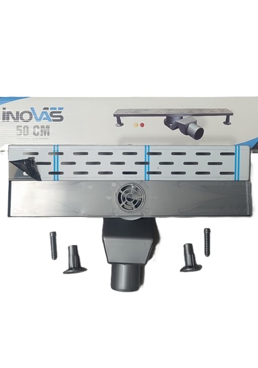 50 Cm Paslanmaz Izgaralı Lineer Duş Kanalı Koku Önleyicili