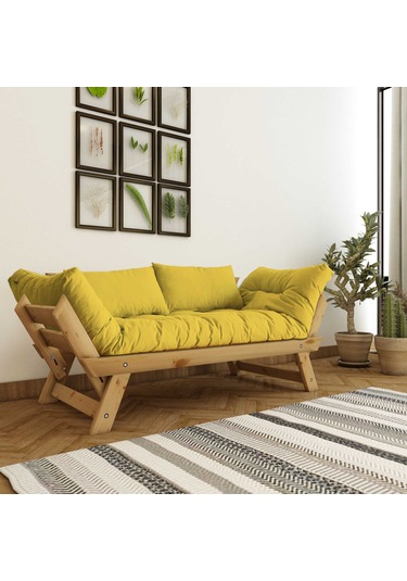 Adalar Masif Natural-sarı Renk 2li Kanepe Cpt8169-210
