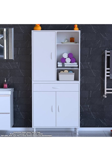 70 X 173 X 32,5 Cm Lik 1 Çekmece 3 Kapak 5 Raf 8 Gözlü Organizatör Mutfak Dolabı Çok Amaçlı Dolap Beyaz 70 X 173 X 32,5 Cm Lik 1 Çekmece 3 Kapak 5 Raf 8 Gözlü Organizatör Mutfak Dolabı Çok Amaçlı Dolap Beyaz