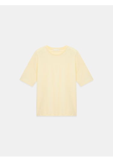 Dilvin 3683 Basic T-shirt-açık Sarı Sarı