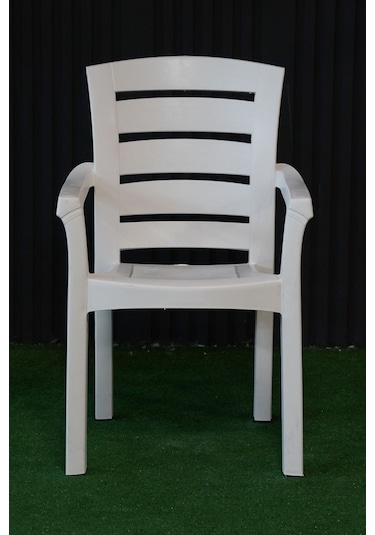 Alezy Didim İstiflenebilir Bahçe Balkon Koltuk Sandalye 4 Adet Beyaz