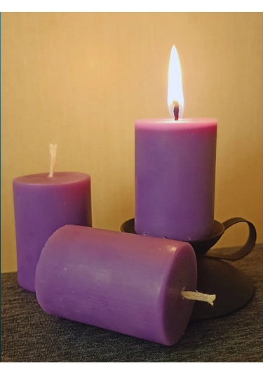 Kandlefo Mor Ev Yapımı Mumlar. 6 Adet 330976966 Leylak