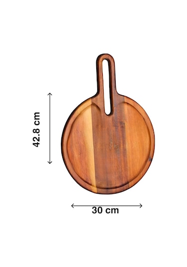 Mien Dayanıklı Ahşap Akasya Bohem Yuvarlak Sunumluk Büyük Boy L 7b117 Ahşap