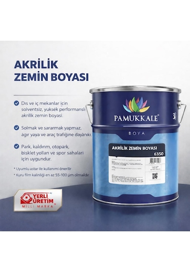 Pamukkale Akrilik Zemin Boyası 5 Kg Ral 7012 Bazalt Gri 5 KG