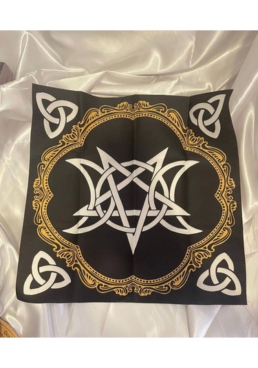 Sunak Örtüsü Rune Semboli Taşları Run Taşları Örtüsü Sunak Nordic Runes Örtüsü Sunağı El İşi Ouija