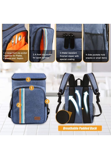 Geeksen Mavi Isı Yalıtımlı Sırt Çantası - 24l Büyük Kapasite, Soğuk Saklama, Tükenmez Materyal, Ev, Piknik, Seyahat İçin Yeşil