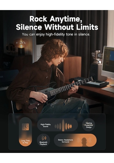 Donner Hush X Pro Elektro Gitar Midnight Glow