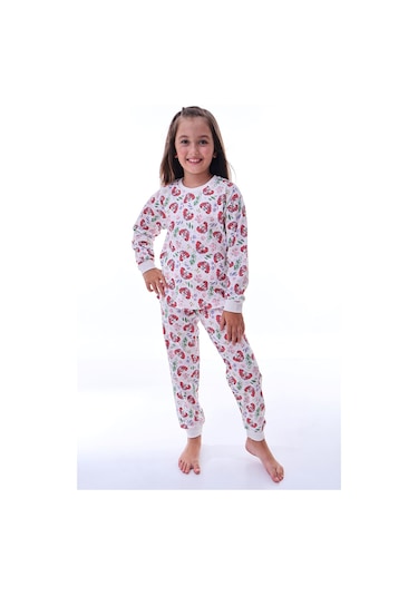 2'li Sevimli Sky Ve Mixed Kuromi Desenli Kız Çocuk Pijama Takımı Siyah