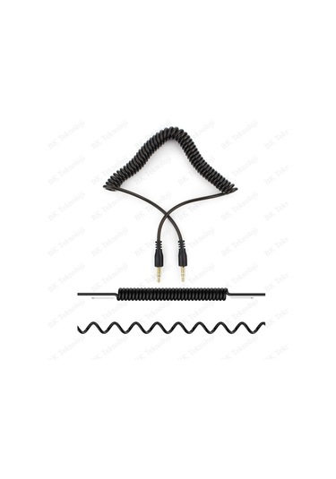 3.5Mm Stereo Spiral Tasarım Araç Içi Aux Ses Aktarım Kablosu