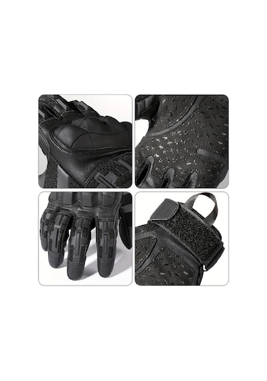 Techbloom 1 Çift Meromibe Erkek Dokunmatik Ekran Tam Parmaklı Eldiven Siyah M Nylon Karışım Güvenli Bilek Kayışı Bisiklet Spor Halloween