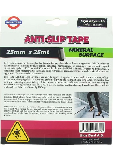 Boss Tape 2879 Zemin Merdiven Kaydırmaz Bant 25mmx25m Siyah