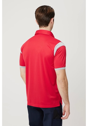 Armadillo Allium Polo Yaka Tişört Kırmızı-gri