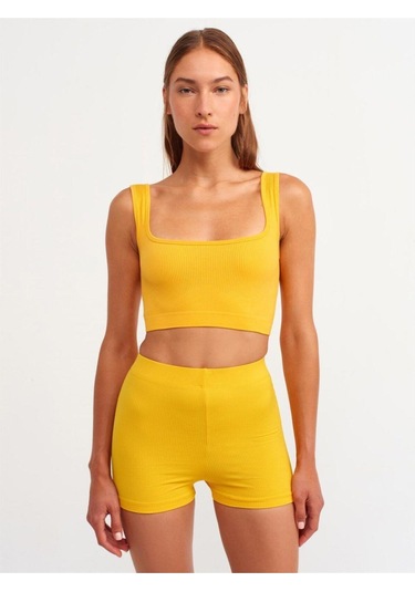 Dilvin Oranj Askılı Crop Top-252 Oranj