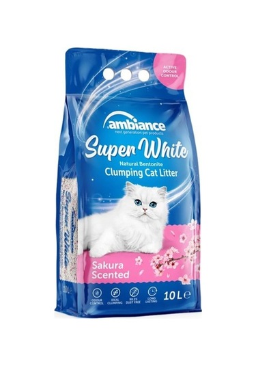 Ambiance Sakura Çiçeği Kokulu Topaklaşan Bentonit Kedi Kumu 10 L