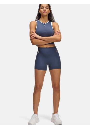 Ua Run 96 Shorts Koşu Taytı Mavi - Gri