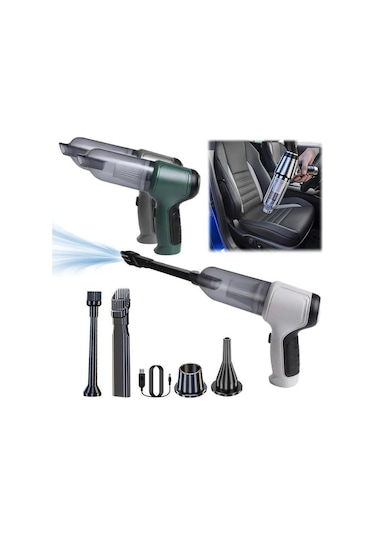 120 Watt Güçlü Çekim Mini Vakumlu Araç Süpürgesi El Süpürgesi Şarjlı Çok Fonksiyonlu