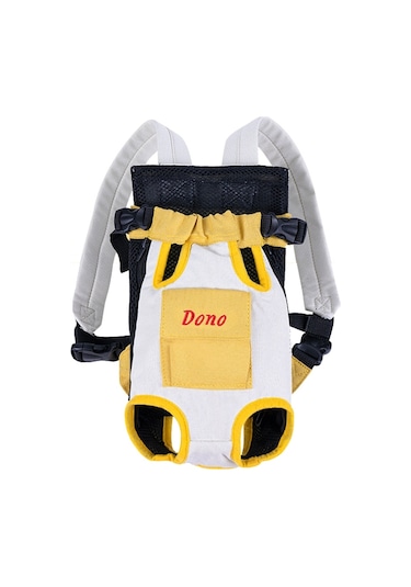 Dono Pet Dört Ayaklı Çanta Dış Mekan Taşıma Çantası Nefes Alabilir Sırt Çantası, Boyut: Xxxl Sarı Beyaz