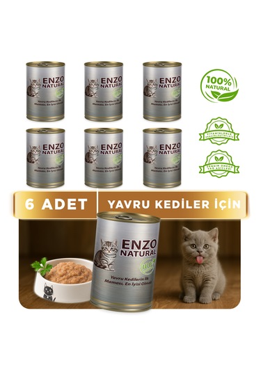 Enzo Natural Yavru Yaş Kedi Maması 410 Gr X 6