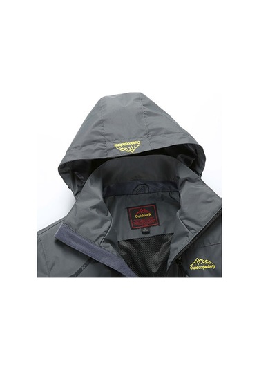 Kadın Açık Spor Tek Katmanlı Stormsuit Aşınmaya Dayanıklı Su Geçirmez Rüzgar Geçirmez Mont Siyah