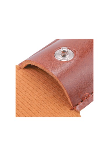 Leasetake Jilet Kılıfı Seyahat Tutucu Manuel Çift Kenarlı Güvenlik Jiletleri Konteyneri Pu Deri Çanta Kahverengi