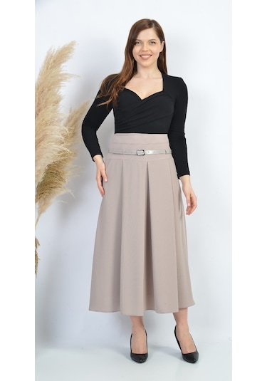 Soralline Bayan Etek Etamin Desen 755 Taş Rengi Taş