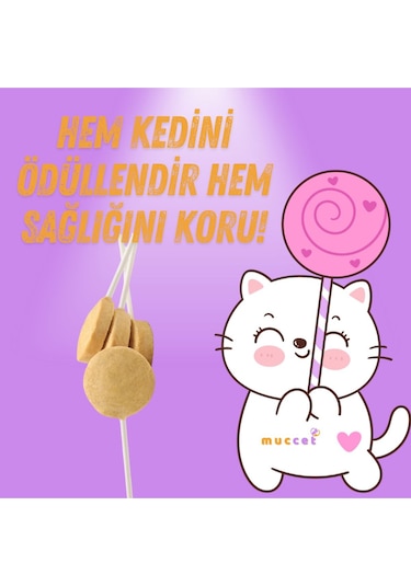 Muccet 15'li Kutu Kedi Lolipopu Malt Destekli Kedi Ödülü