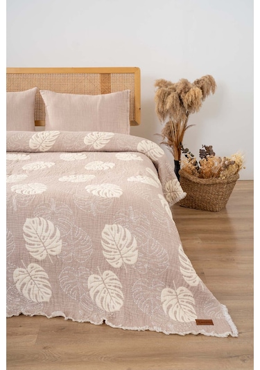 Forest Bej Çift Kişilik 3 Parça 240x260 Cm Pike Takımı Daily Set Bej