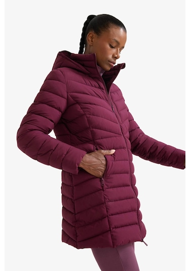Defacto Defactofit Su İtici Regular Fit Kapüşonlu Şişme Parka Mont C6035ax25wnbr232 Bordo-br232