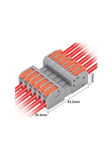 Koodmax 10 Adet Hızlı Kablo Ekleme Birleştirme Konnektörü - Altılı Klemens - Bağlantı Kesme Özellikli