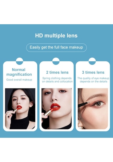 Sones Basit Ve Şık Led Üç Katlı Kare Makyaj Aynası, Özellikler: Tak-çıkar Monokrom Lamba Beyaz