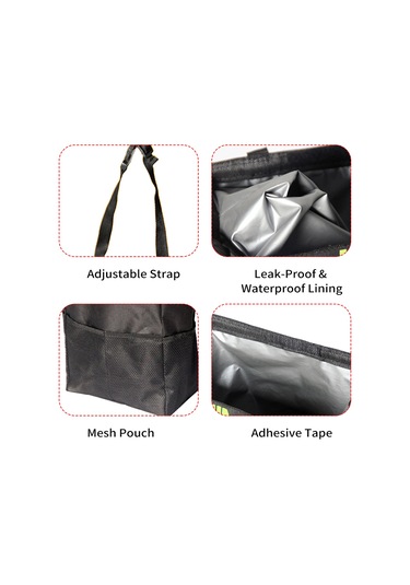 Araba Çöp Kutusu, 13l Büyük Kapasiteli Sızdırmaz Su Geçirmez Çöp Torbası, Araba, Suv Ve Kamyonet Koltuk Arkalığı İçin Katlanabilir Askılı Çö