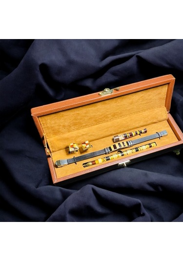 Özel Tasarım Hediyelik Damla Kehribar Set