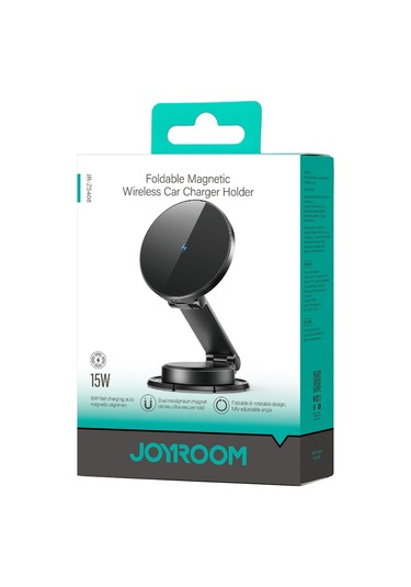Joyroom Jr-zs408 Metal Araba Manyetik Kablosuz Şarj Tutucu Siyah