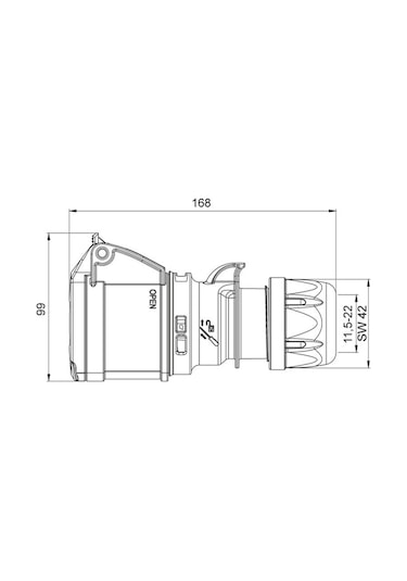 Mete Enerji 32A Cee Norm Uzatma Prizi Ip44 3P+N+E Vidalı