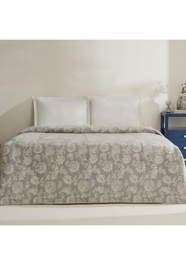 Karaca Home Glorinda Çift Kişilik Akrilik Battaniye Açık Gri Açık