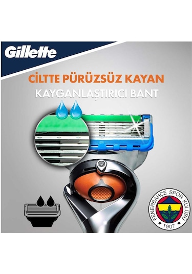 Gillette Fusion 5 Proglide Tıraş Makinesi + 4'lü Yedek Başlık Fenerbahçe Özel Seri